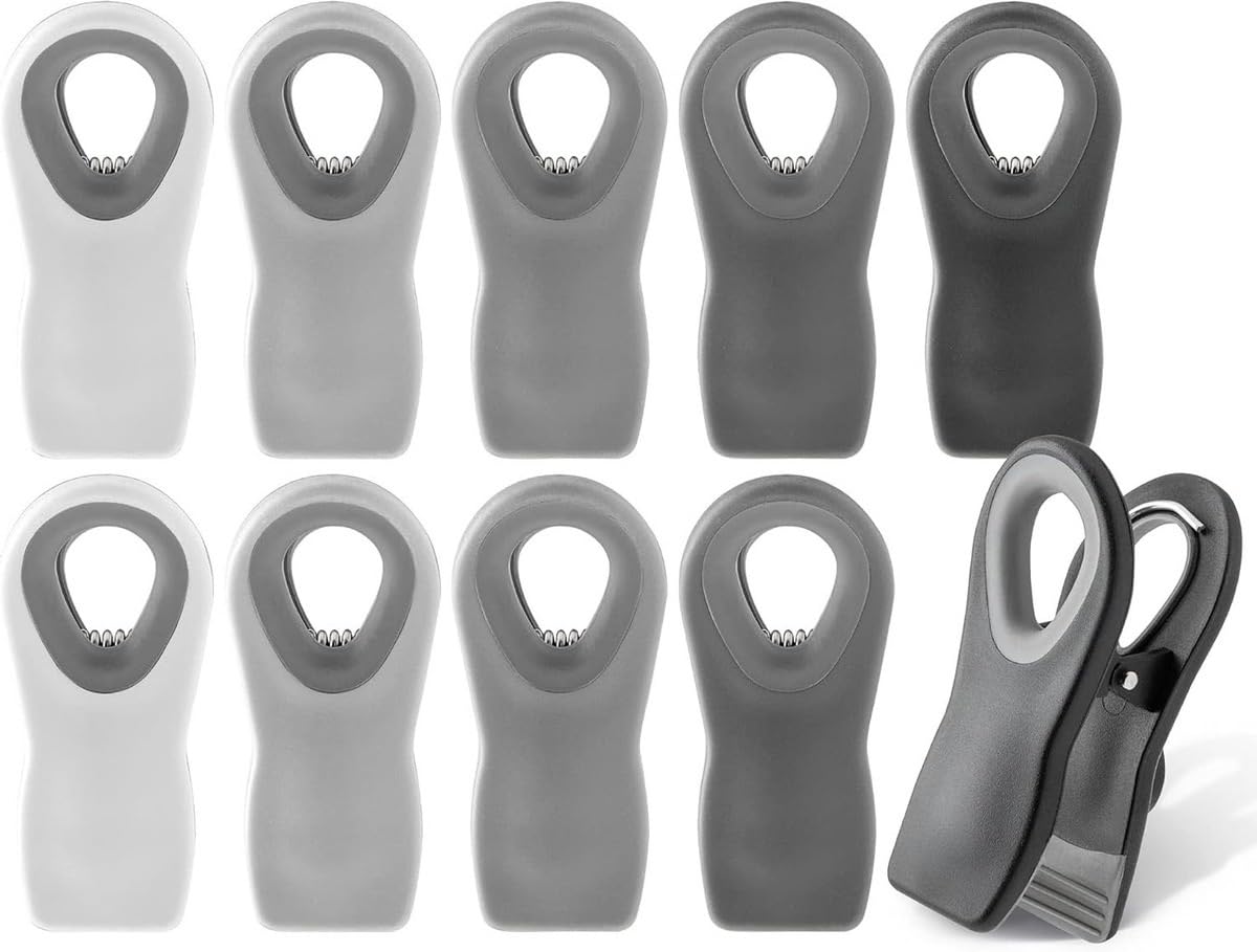 Chip Clips — Magnetic Bag Clips for Food Storage, 20 Piece Set, Airtight Seal Grip for Bread, Snack, Chip & Cereal Bags — Fridge, Pantry & Freezer Organization, Kitchen Storage - Multi Blues