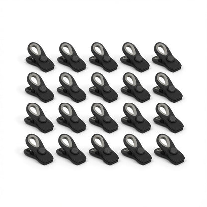 Chip Clips — Magnetic Bag Clips for Food Storage, 20 Piece Set, Airtight Seal Grip for Bread, Snack, Chip & Cereal Bags — Fridge, Pantry & Freezer Organization, Kitchen Storage - Multi Blues