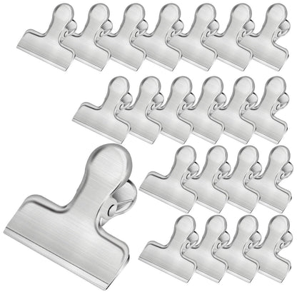 Chip Clips,6 Pack Metal Bag Clips for Food Storage, Stainless Steel Food Clip for Snack Bread, Heavy Duty Chip Bag Clip Clamp for Kitchen Home Office,Sliver