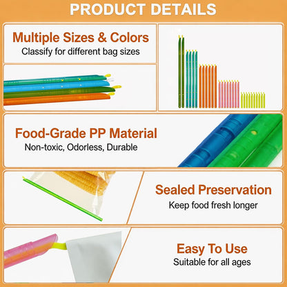 30 PCS Chip Clips & Bag Sealers, Reusable Food Bag Clips with 5 Sizes