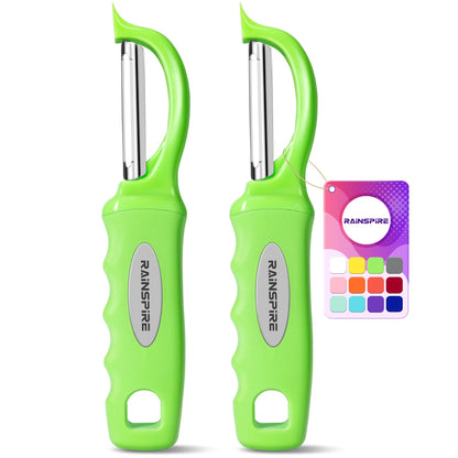 Rainspire Vegetable Peeler Potato Peelers for Kitchen, Sharp Stainless Steel Blades Veggie, Comfortable Handle Fruit Peeler, Carrot Peeler Apple Peeler Dishwasher Safe, Mint Green, 1-Pack
