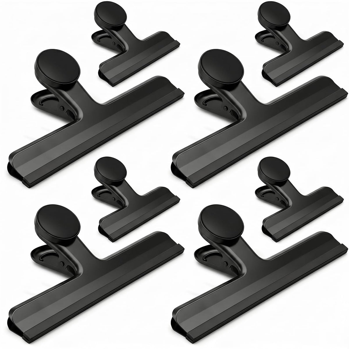 HOUSE AGAIN Magnetic Chip Clips, Stainless Steel Chip Bag Clips with Strong Magnet and Silicone Cover, Heavy Duty Food Bag Clips for Kitchen Storage, 8 Pack Color Coded, 3 Inch