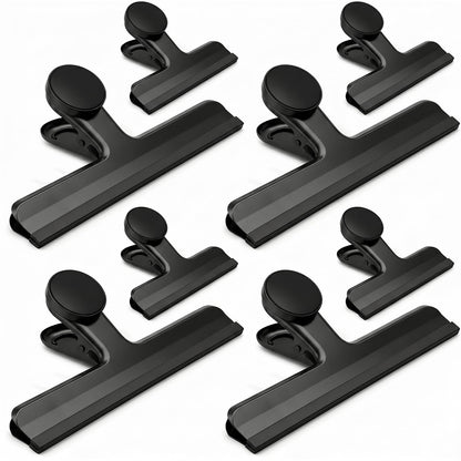 HOUSE AGAIN Magnetic Chip Clips, Stainless Steel Chip Bag Clips with Strong Magnet and Silicone Cover, Heavy Duty Food Bag Clips for Kitchen Storage, 8 Pack Color Coded, 3 Inch