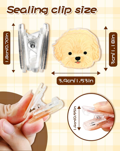 9 Pcs Dog Chip Clips, Cute Acrylic Snack and Food Bag Sealers