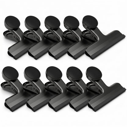 Magnetic Chip Clips, Stainless Steel Chip Bag Clips with Strong Magnet and Silicone Cover, Heavy Duty Food Bag Clips for Kitchen Storage, 10 Pack Color Coded, 3 Inch