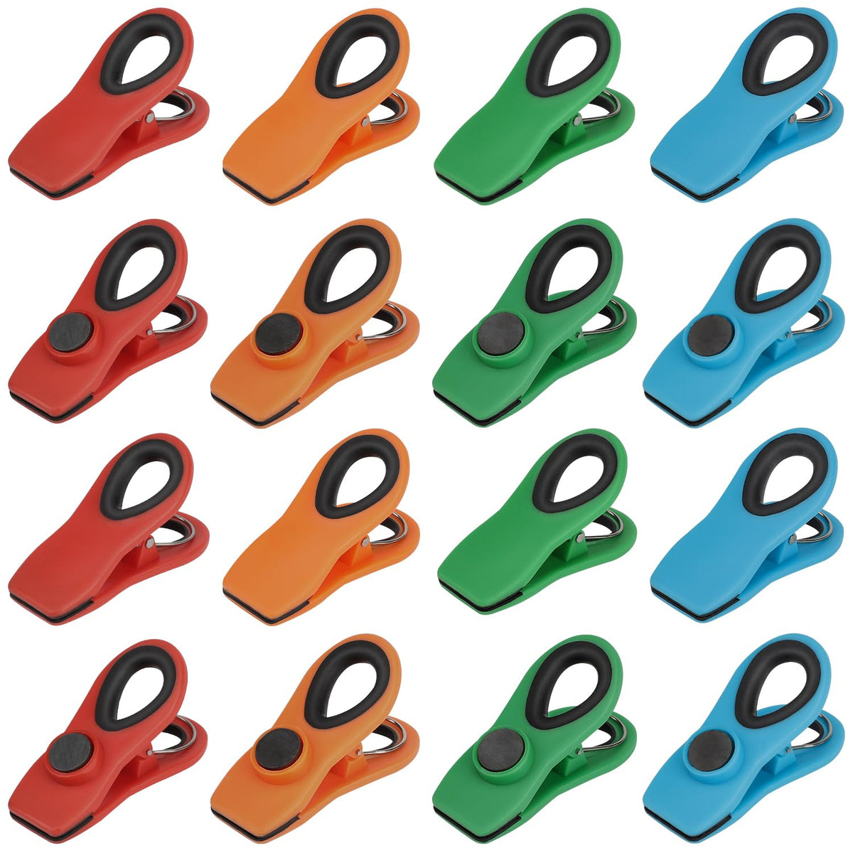 TACGEA Chip Clips, Magnetic Bag Clips for Food Storage, 12 Pack, Neutral