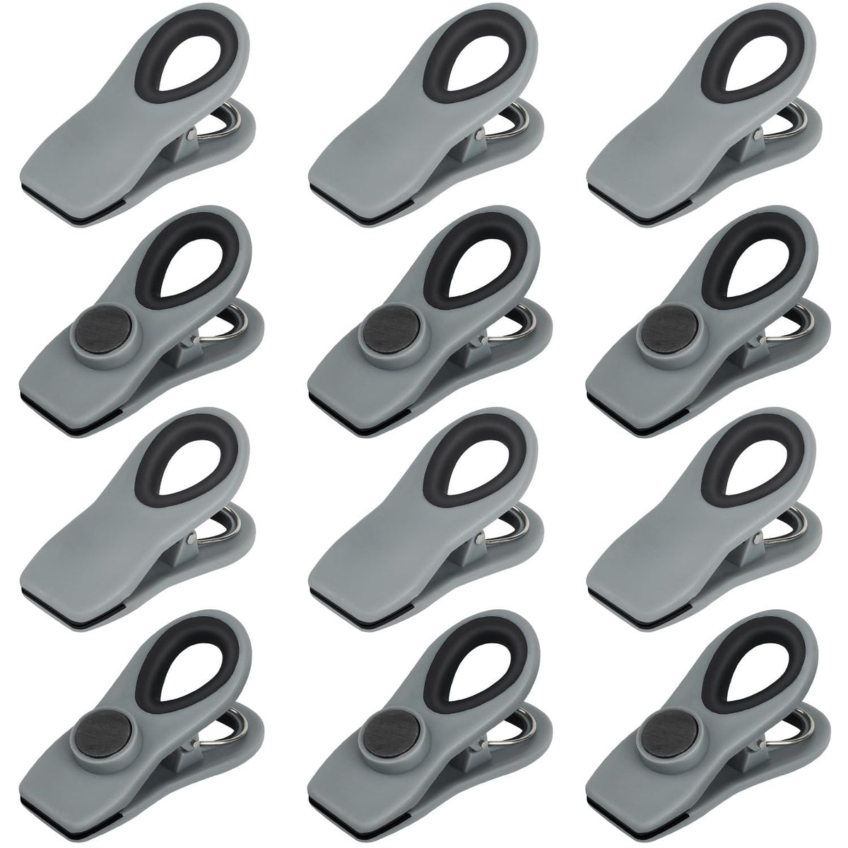 TACGEA Chip Clips, Magnetic Bag Clips for Food Storage, 12 Pack, Neutral