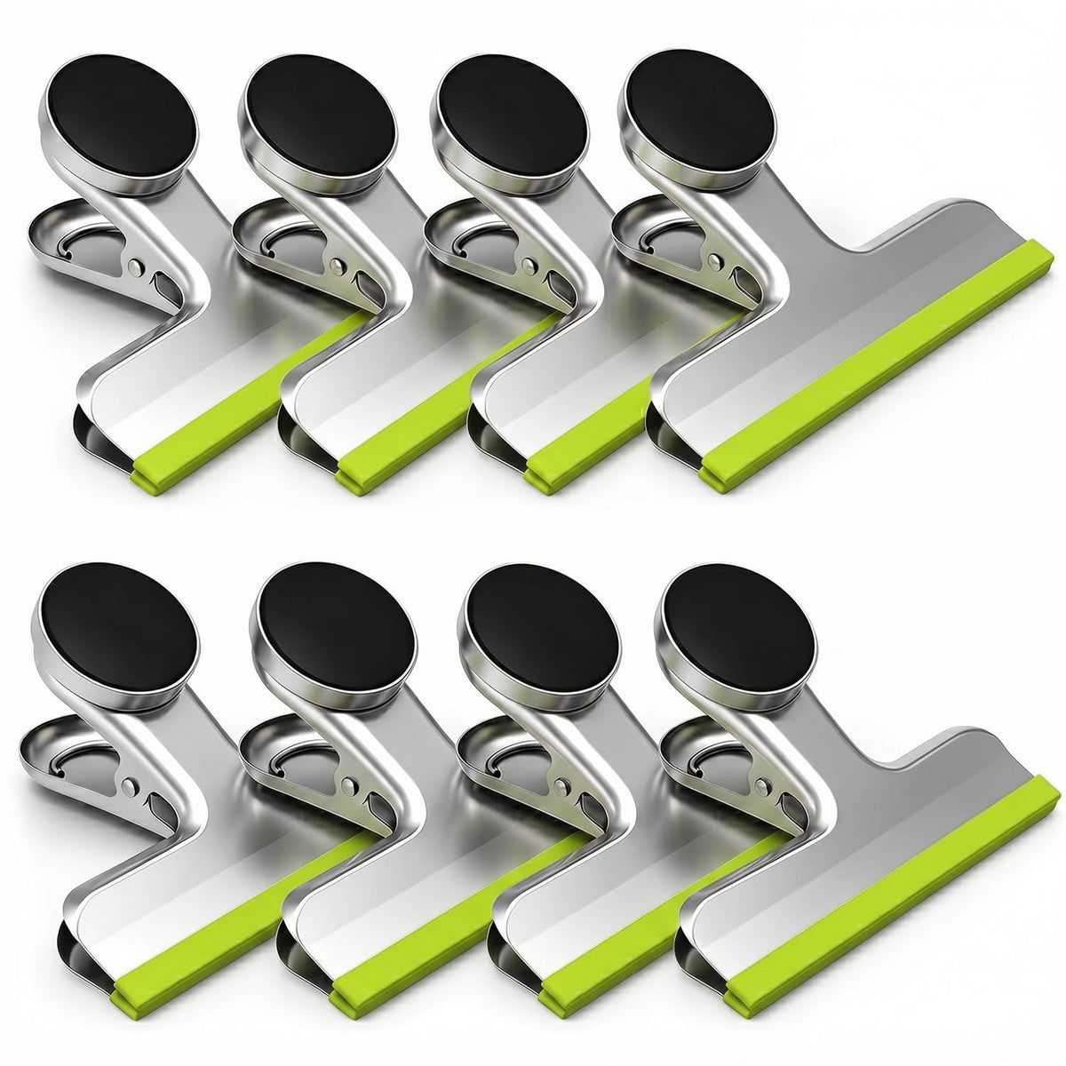 Magnetic Chip Clips, Stainless Steel Chip Bag Clips with Strong Magnet and Silicone Cover, Heavy Duty Food Bag Clips for Kitchen Storage, 10 Pack Color Coded, 3 Inch