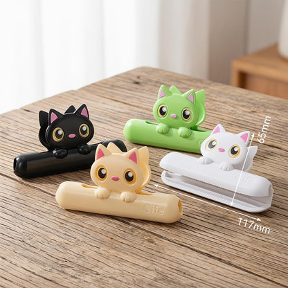 Cute Chip Clips, Set of 4 Sealing Cat Bag Clips for Food