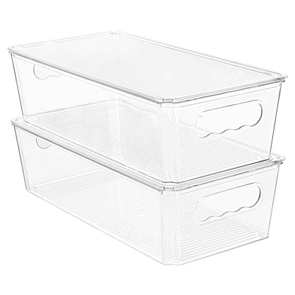 Vtopmart 8pcs Clear Stackable Storage Bins with Lids