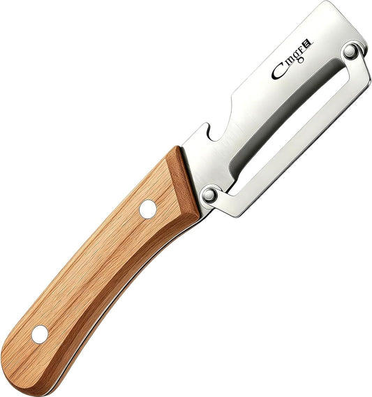 Vegetable Peeler, Stainless Steel Wooden Handle for Apple, Potato