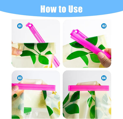 40Pcs Curved Plastic Food Sealing Clips, Dual Size Snack Bag Clamps