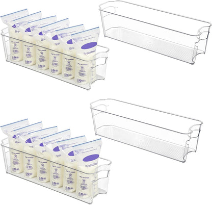 Vtopmart 4Pcs Clear Breastmilk Storage Bags Container in Freezer Fridge