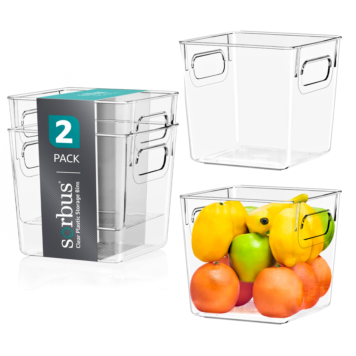 Sorbus Fridge Organizers and Storage, Clear Plastic Bins (Small, 4 Pack)