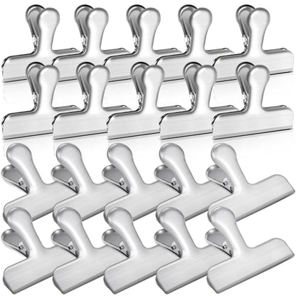 Bag Clips, 20 Pack Stainless Steel Chip Clips for Food, 1.6''(40mm) Small Food Clip Heavy Duty Snack Clamp Clip for Office Kitchen Home, Silver