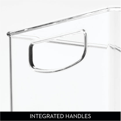iDesign Stackable Clear Plastic Bin, 4-Pack