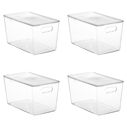Vtopmart 6 Pack Clear Stackable Storage Bins with Lids and Handles, Medium