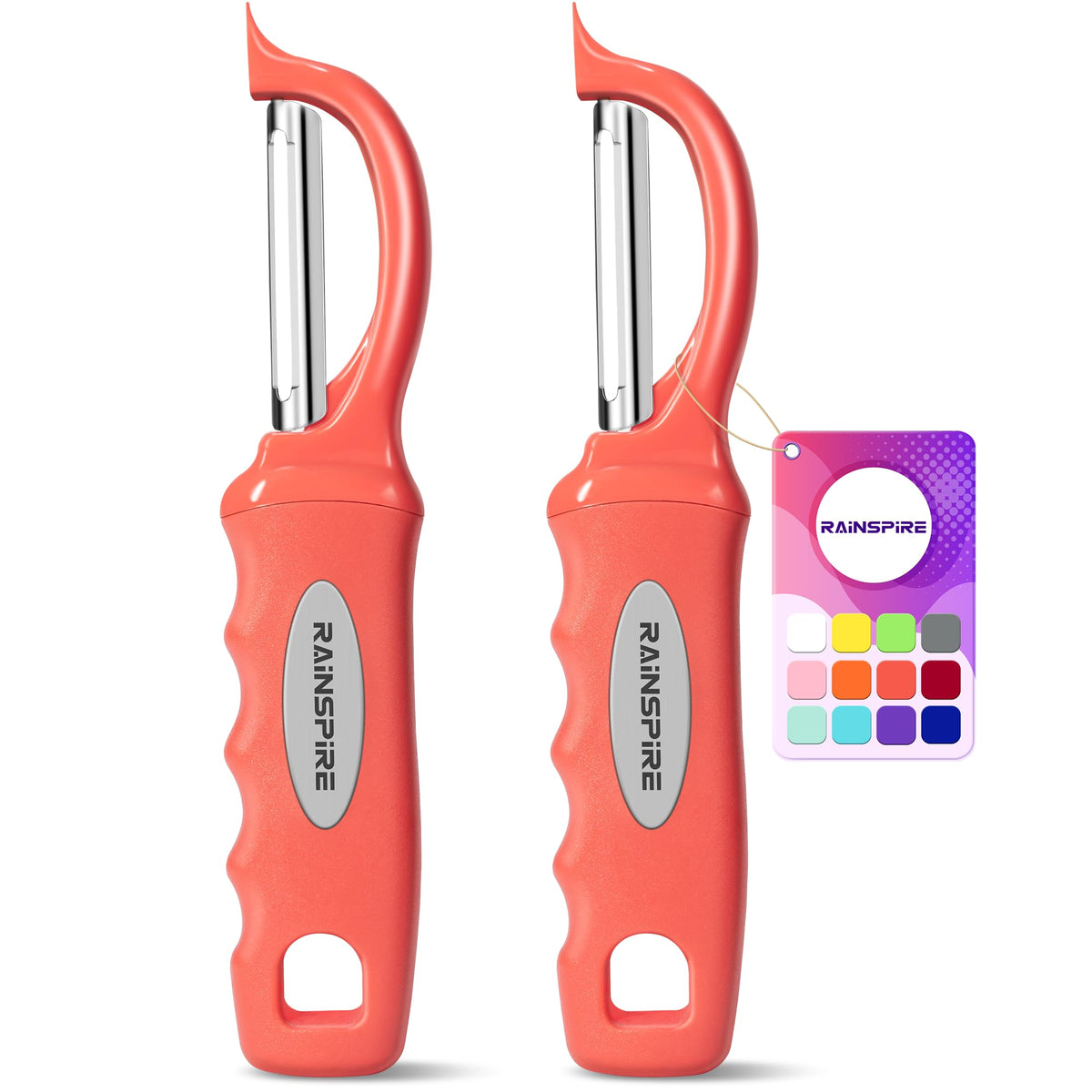 Rainspire Vegetable Peeler Potato Peelers for Kitchen, Sharp Stainless Steel Blades Veggie, Comfortable Handle Fruit Peeler, Carrot Peeler Apple Peeler Dishwasher Safe, Mint Green, 1-Pack