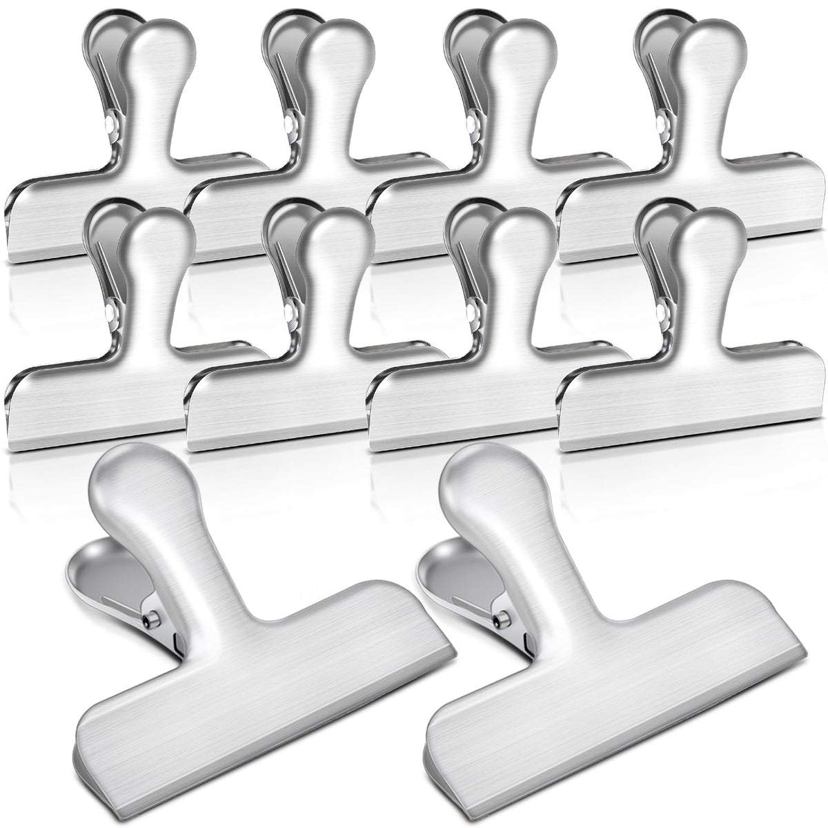Bag Clips, 20 Pack Stainless Steel Chip Clips for Food, 1.6''(40mm) Small Food Clip Heavy Duty Snack Clamp Clip for Office Kitchen Home, Silver