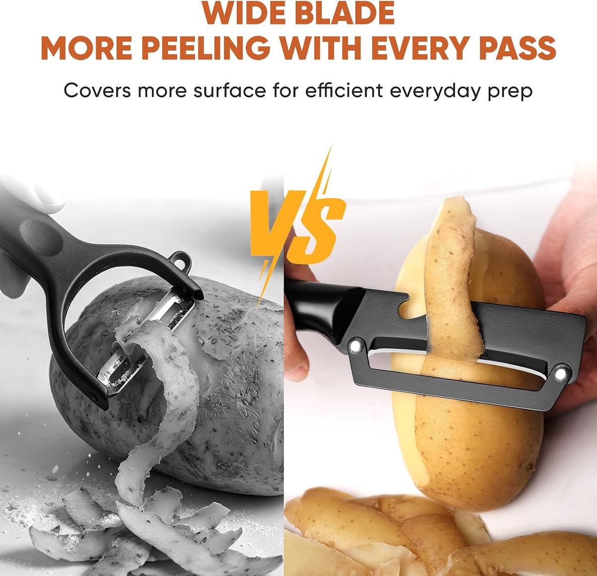 Stainless Steel Vegetable Peeler, Heavy Duty Potato Peeler with Wide Blade