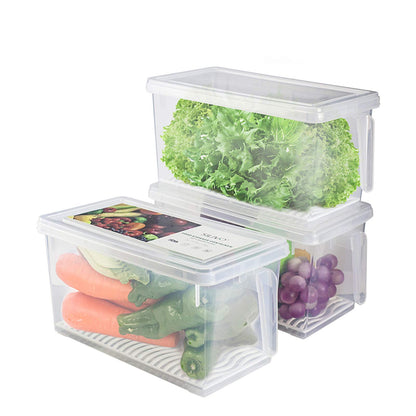 6 Pack 1.5L Fruit Storage Containers for Fridge with Removable Drain Tray