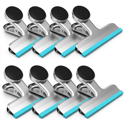 HOUSE AGAIN Magnetic Chip Clips, Stainless Steel Chip Bag Clips with Strong Magnet and Silicone Cover, Heavy Duty Food Bag Clips for Kitchen Storage, 8 Pack Color Coded, 3 Inch