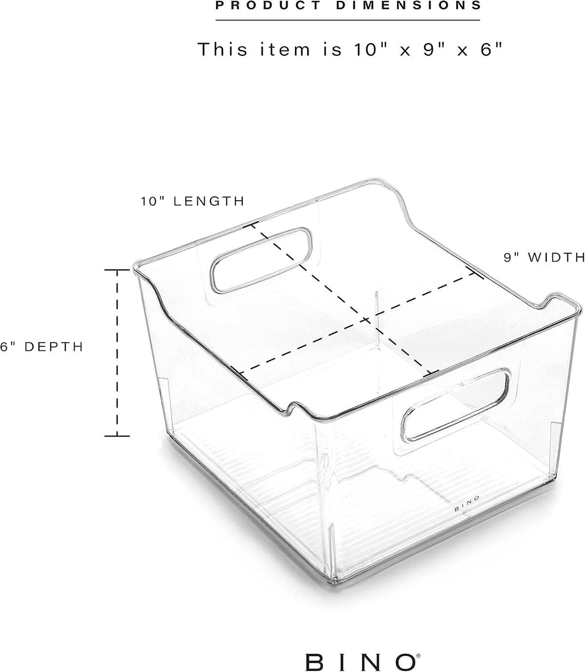 BINO | The Lodge Collection | Plastic Storage Bins - 2 Pack | Multi-Use Organizer With Built-In Handles | BPA-Free | for Pantry, Home, Fridge, and Freezer Organization