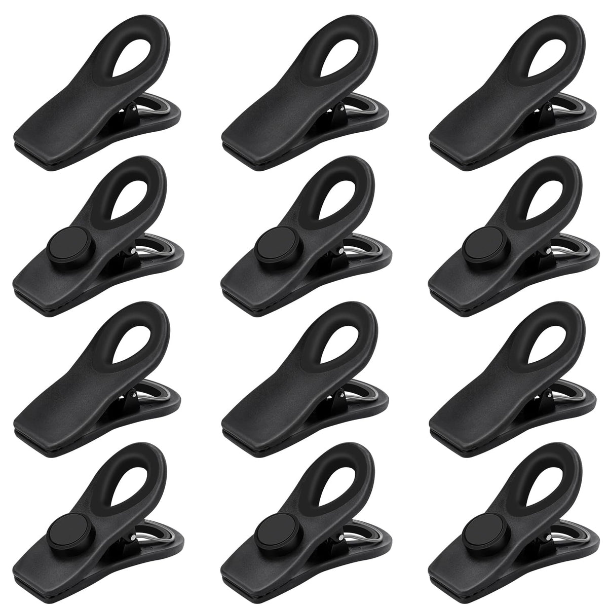 TACGEA Chip Clips, Magnetic Bag Clips for Food Storage, 12 Pack, Neutral