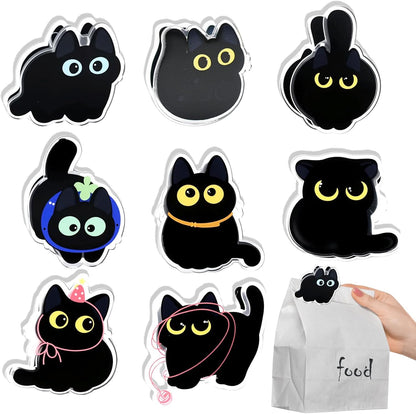 8 PCS Cute Chip Clips, Food Bag Clips, Funny Cat Shaped