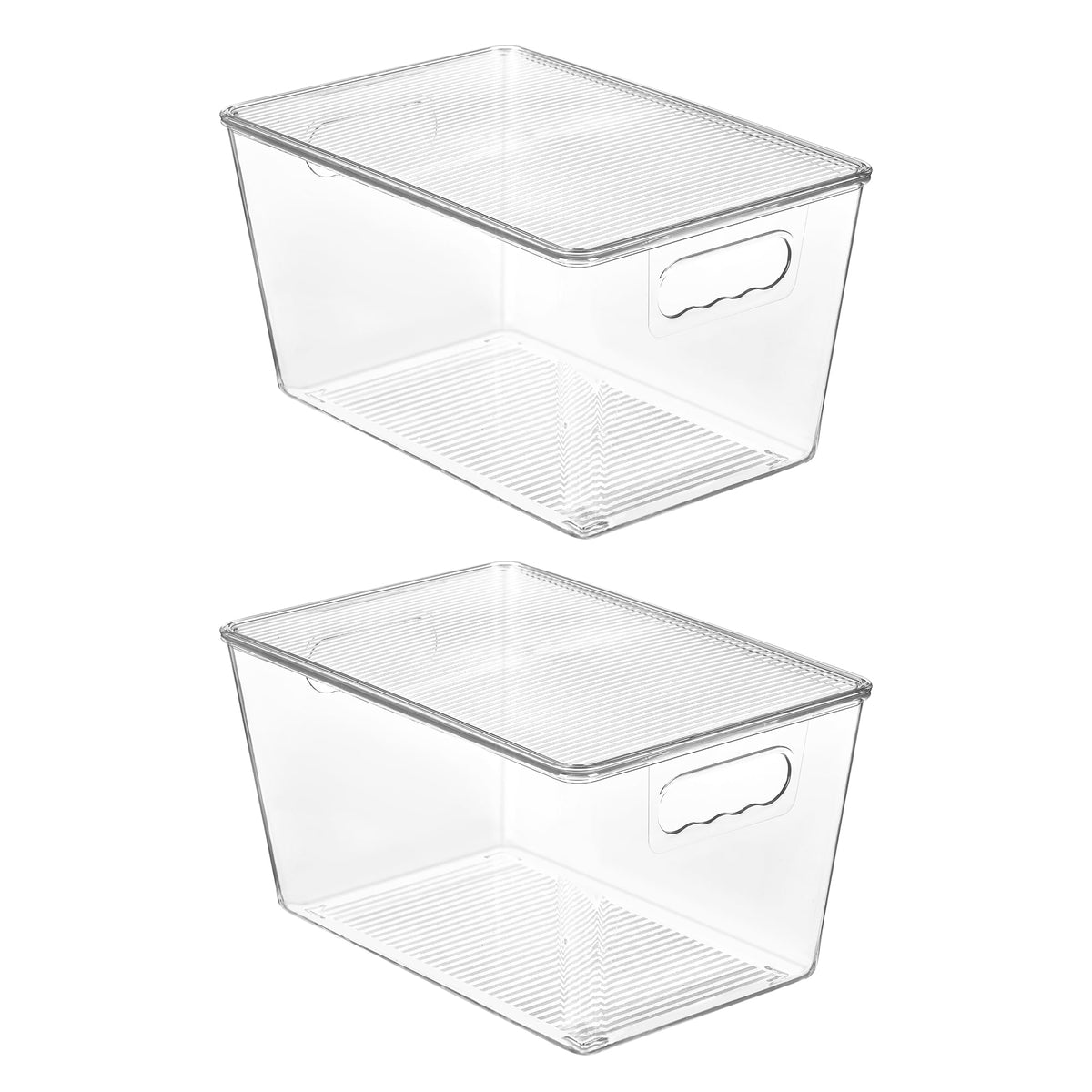 Vtopmart 6 Pack Clear Stackable Storage Bins with Lids and Handles, Medium