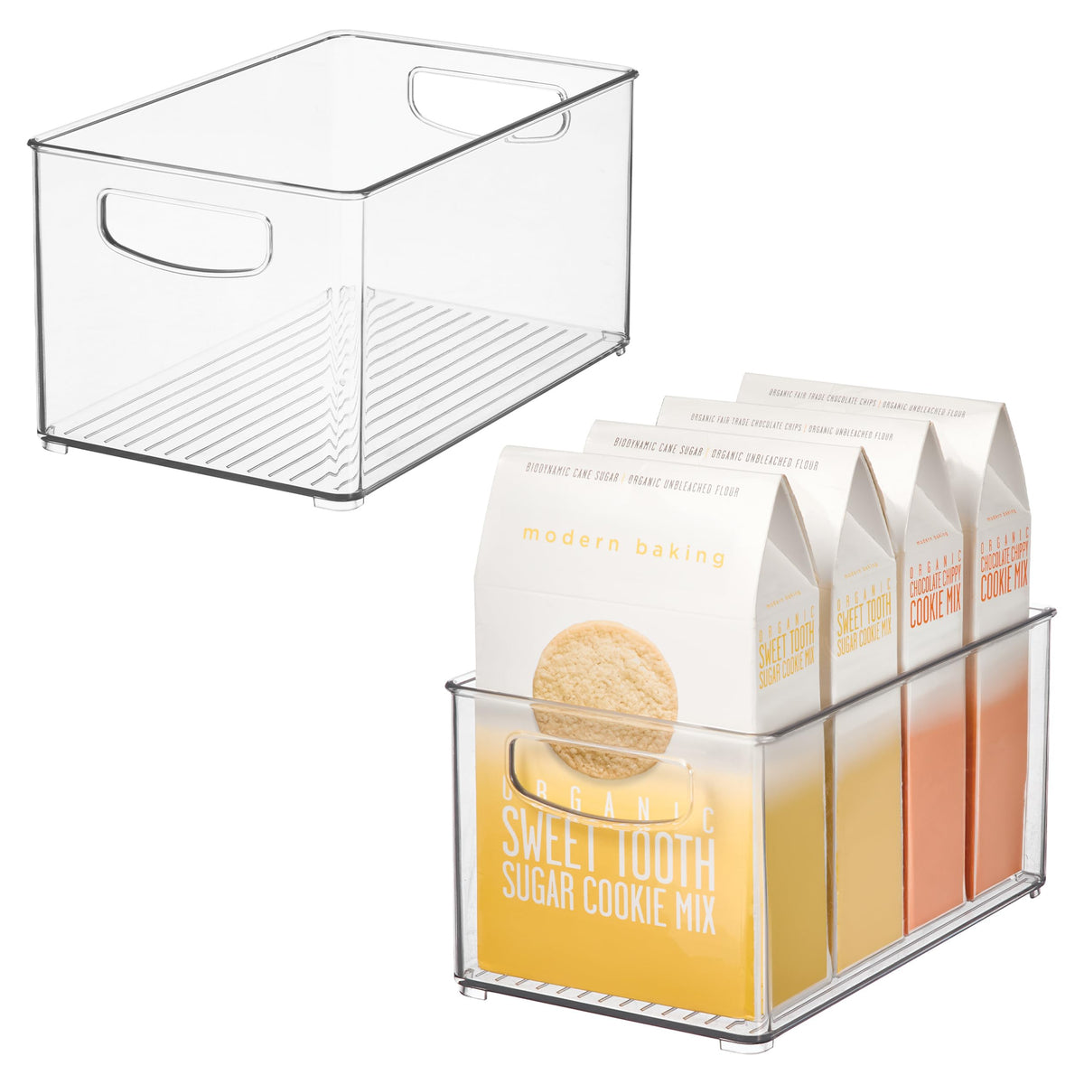 iDesign Stackable Clear Plastic Bin, 4-Pack