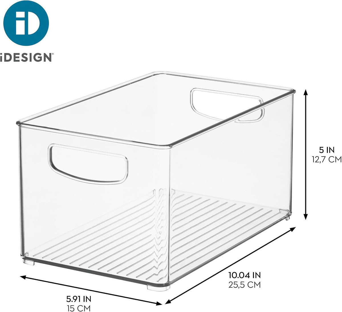 iDesign Stackable Clear Plastic Bin, 4-Pack