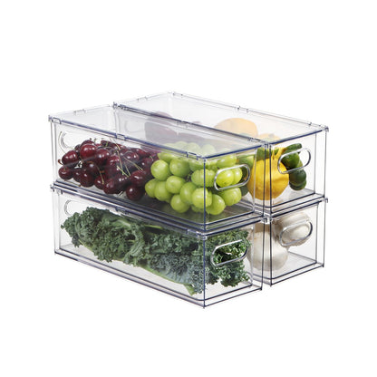 Fridge Organizers and Storage Pull Out Drawer, 2 Small + 1 Large