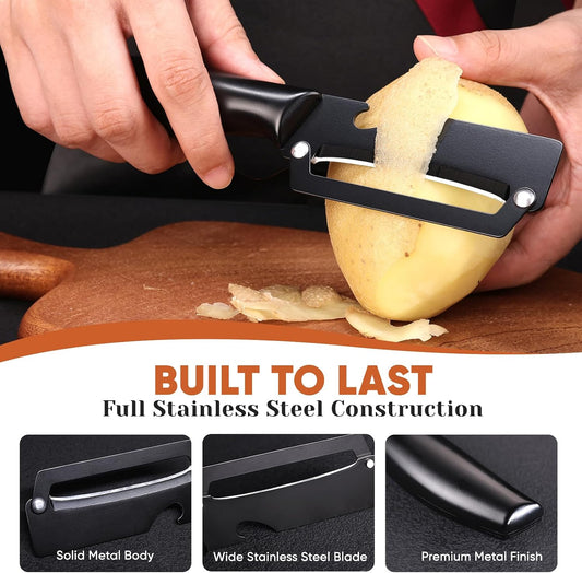 Stainless Steel Vegetable Peeler, Heavy Duty Potato Peeler with Wide Blade