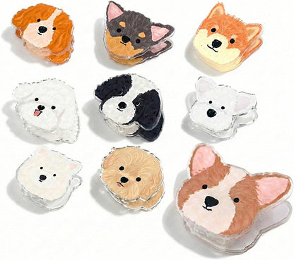 9 Pcs Dog Chip Clips, Cute Acrylic Snack and Food Bag Sealers