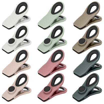 TACGEA Chip Clips, Magnetic Bag Clips for Food Storage, 12 Pack, Multicolor