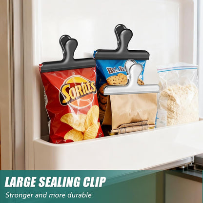 Bag Clips, 20 Pack Stainless Steel Chip Clips for Food, 1.6''(40mm) Small Food Clip Heavy Duty Snack Clamp Clip for Office Kitchen Home, Silver