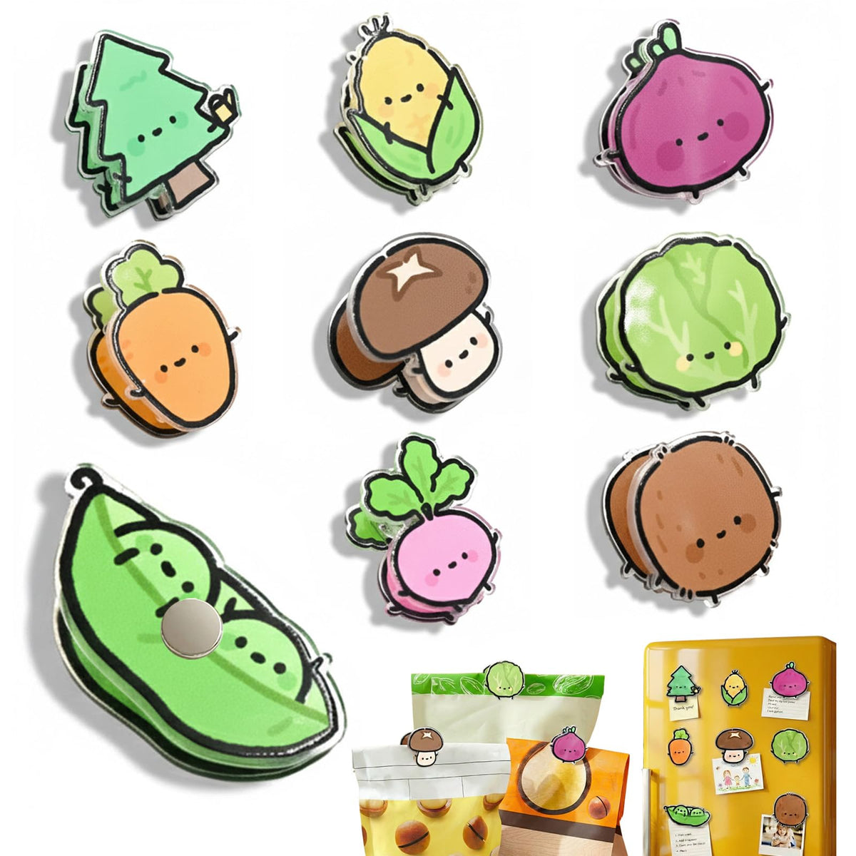 9 Pack Cute Magnetic Chip Clips, Food Bag Clip for Snacks (Food)
