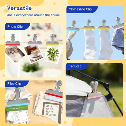 Magnetic Chip Clips, Stainless Steel Chip Bag Clips with Strong Magnet and Silicone Cover, Heavy Duty Food Bag Clips for Kitchen Storage, 10 Pack Color Coded, 3 Inch