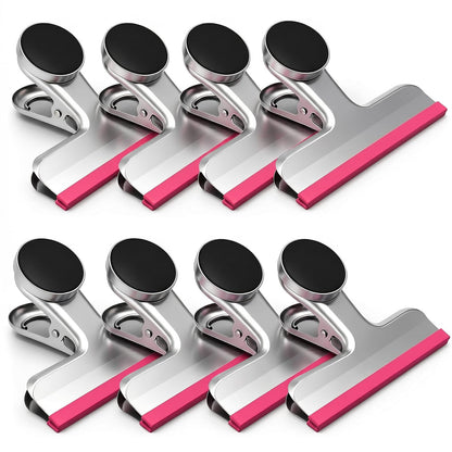 Magnetic Chip Clips, Stainless Steel Chip Bag Clips with Strong Magnet and Silicone Cover, Heavy Duty Food Bag Clips for Kitchen Storage, 10 Pack Color Coded, 3 Inch