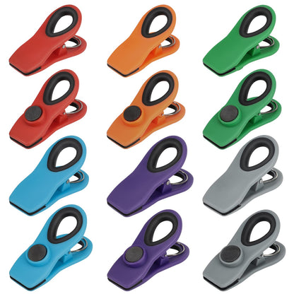 TACGEA Chip Clips, Magnetic Bag Clips for Food Storage, 12 Pack, Multicolor