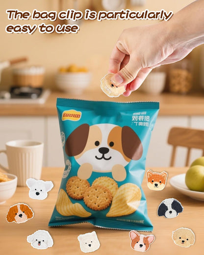 9 Pcs Dog Chip Clips, Cute Acrylic Snack and Food Bag Sealers