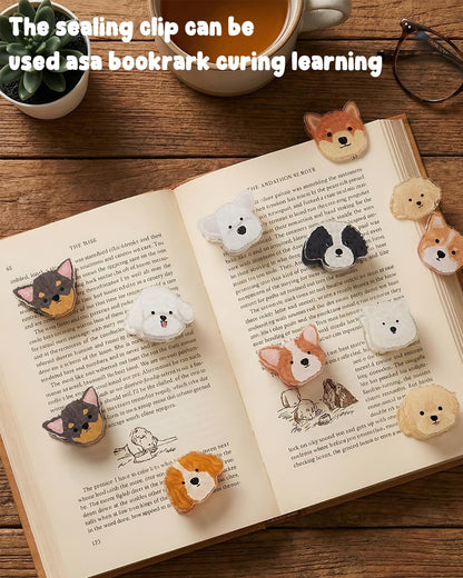 9 Pcs Dog Chip Clips, Cute Acrylic Snack and Food Bag Sealers