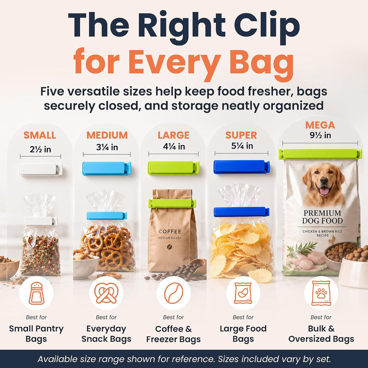 LINDEN SWEDEN Twixit! Bag Clips - Keep Food Fresh, Stop Spillage Set of 15