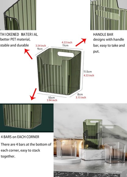 Lae Nuvole 2 Pack Adhesive Wall Storage Bins, Cabinet Door Organizer, Clear