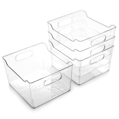 BINO | The Lodge Collection | Plastic Storage Bins - 2 Pack | Multi-Use Organizer With Built-In Handles | BPA-Free | for Pantry, Home, Fridge, and Freezer Organization