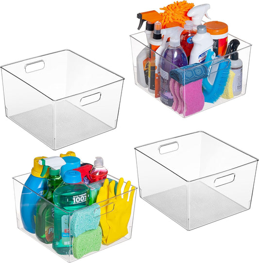 ClearSpace Clear Plastic Storage Bins for Kitchen, Fridge, Pantry, 4 Pack