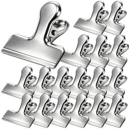 Bag Clips, 8 Pack Chip Clips Heavy Duty Snack Bread Coffee Clip, Air Tight Seal Food Clip Large Clamp Office Paper Clamps for Food Packages, Kitchen, Office, Home, Fridge Black
