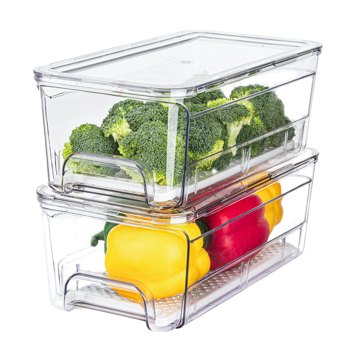 Pull-Out Fridge Organizer, 4-Pack Clear Refrigerator Storage Bins