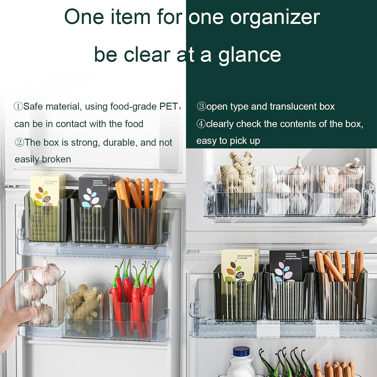 Lae Nuvole 2 Pack Adhesive Wall Storage Bins, Cabinet Door Organizer, Clear